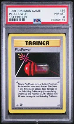 1999 POKEMON BASE SET 84 PLUSPOWER 1ST EDITION PSA 8 NM MT - Image 1