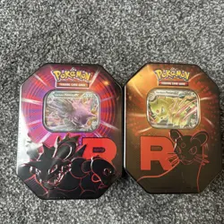 Pokemon TCG Team Rocket Tin x 2 - Nidoking and Persian - New & Sealed - Image 1