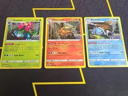 Pokemon TCG Lot (3) Venusaur 003 Charizard 010 Blastoise 017 LP Holo Pokemon GO - Image 1