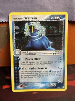 Team Aqua's Walrein 6/95 EX Team Magma vs Team Aqua Holo Swirl Pokemon TCG 2004 - Image 1