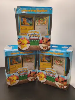 3 Sealed Let’s Play Pokemon Pikachu Eevee Cracked Ice Holo Deck Set JP0029 - Image 1