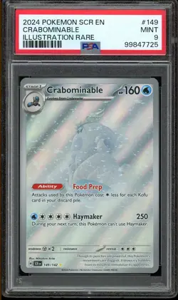 Pokemon Card PSA 9 Crabominable Illustration Rare 149/142 Stellar Crown IR 2024 - Image 1