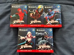 Spider-Man Magic The Gathering Cards Welcome Deck 2025 SDCC Complete Set Of 5 - Image 1