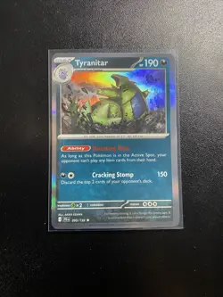 Pokemon TCG Tyranitar Reverse Holo Rare Card 095/159 S&V Journey Together NM - Image 1