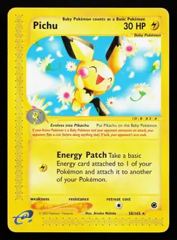 Pichu 58/165 Rare Expedition Pokemon Card - Image 1