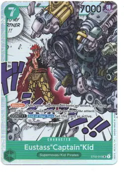 ONE PIECE ENGLISH CARD HOLO CARTE Eustass Captain Kid ST02-013 BLUE BACK - Image 1