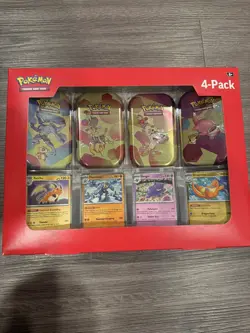 (PACK 1) Pokemon 4 Mini Tins + 4 Promo Cards - 151 SAMS CLUB EXCLUSIVE - Image 1