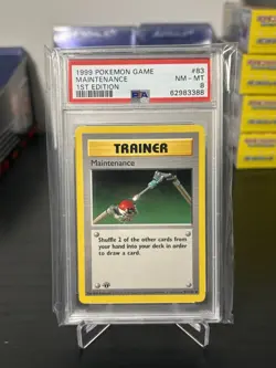 Pokemon 1st Edition Shadowless Maintenance Card #83/102 1999 Base Set PSA 8 - Image 1