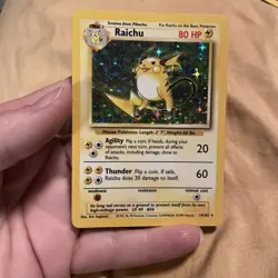 Pokemon TCG Cards Raichu 14/102 Base Set Holo Rare - Image 1
