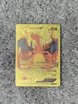 Pokemon Charizard V HP508 Wild Flames Gold Foil Fan Art Card LP - Image 1