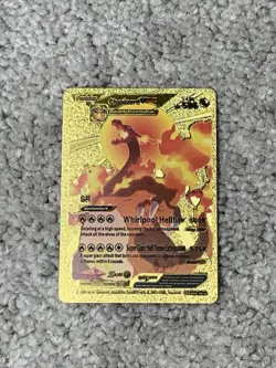 Pokemon Charizard VMax HP586 Whirlpool Hellfire Gold Foil Fan Art Card LP - Image 1
