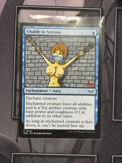 Unable to Scream - MTG Hand Painted Altered Art Anime Girl Magic the Gathering - Image 1