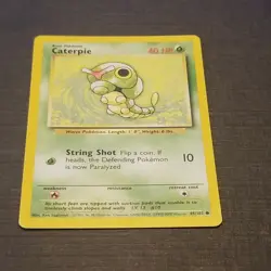 Caterpie 45/102 - VINTAGE WOTC POKEMON CARD - BASE SET- NM - Image 1