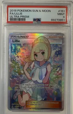 Pokemon 2018 Lillie 151/156 Full Art Ultra Prism PSA 9 - Image 1
