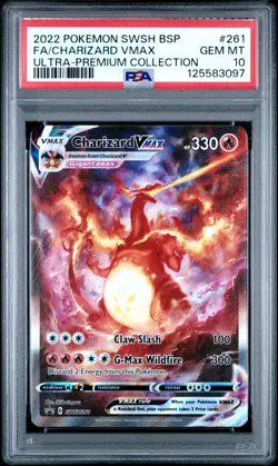 2022 POKEMON SWSH BLACK STAR PROMO #261 FULL ART/CHARIZARD VMAX PSA 10 - Image 1