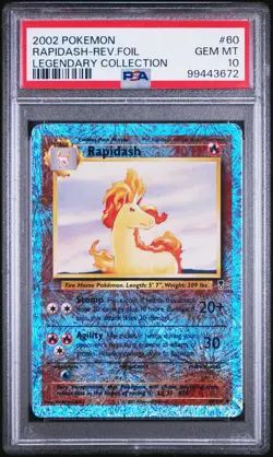 Pokemon Rapidash Reverse Holo 2002 Legendary Collection #60 PSA 10 Gem Mint - Image 1