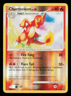 Pokemon Card Charmeleon LV.29 46/132 Secret Wonders Vintage Reverse Holo LP 2007 - Image 1