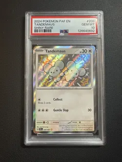 2024 Pokemon PAF En-Paldean Fates Shiny Rare Card #209 Tandemaus PSA 10 - Image 1