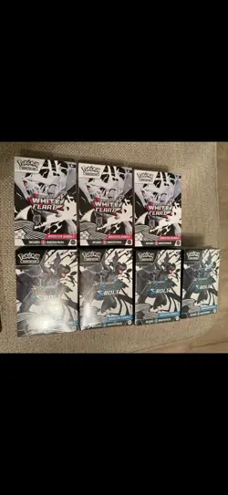 Pokemon TCG (LOT OF 7) 4 Black Bolt And 3 White Flare Booster Bundle Unopened - Image 1