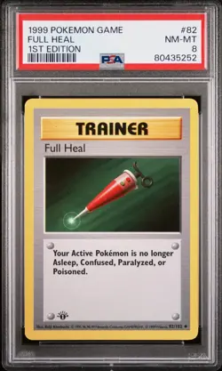 Full Heal ⭐ 082/102 Base Set Shadowless 1st Edition Pokemon PSA 8 - Image 1