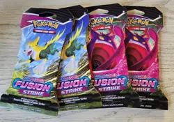 Pokemon TCG Fusion Strike Sleeved Booster Pack / Blister Pack (4 Sealed) - Image 1