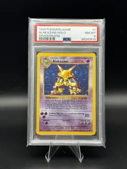 Alakazam 001/102 1999 Pokemon Base Set (Shadowless) Holo PSA 8 - Image 1