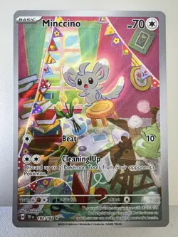Minccino 182/162 Sv05: Temporal Forces Holo Illustration Rare Pokemon TCG - Image 1