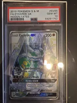 2019 POKEMON SUN & MOON HIDDEN FATES FULL ART ZYGARDE GX SV65/SV94 PSA 10 - Image 1