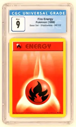 Fire Energy | CGC 9 | Pokemon 1999 | Base Set | Shadowless | 98/102 - Image 1