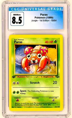 Paras | CGC 8.5 | Pokemon 1999 | Jungle 1st Edition | 59/64 | Basic Pokemon - Image 1