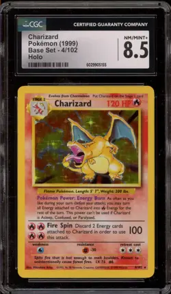 Pokemon Charizard Base Set Unlimited Holo Rare #4 CGC 8.5 - Image 1