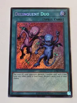 Delinquent Duo LCKC-EN101 Secret Rare Yugioh Legendary Collection Kaiba Mint - Image 1