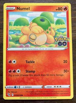 NM Numel 013/078 - 2022 Pokemon Go Series Common Card - CLEAN - Image 1