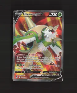 Chesnaught V 171/195 Silver Tempest Full Art Ultra Rare Holo Pokemon Card NM - Image 1