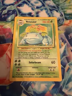 Pokemon TCG Venusaur Base Set Holo Unlimited Rare Card 15/102 LP Condition - Image 1