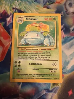 Pokemon TCG Venusaur Base Set Holo Unlimited Rare Card 15/102 LP Condition - Image 2