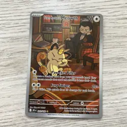 Team Rockets Meowth Destined Rivals Illustration Rare Mint Card 203/182 - Image 1