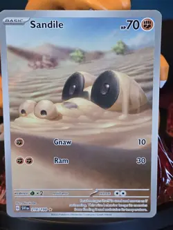 Pokemon TCG Sandile Illustration Rare Card 216/198 Scarlet & Violet Base Set - Image 2