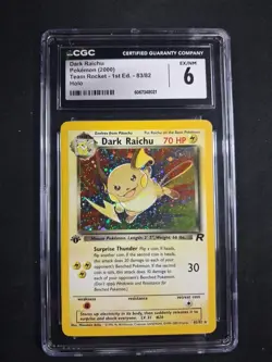 1st Edition Dark Raichu 83/82 - CGC 6 EX/NM - Team Rocket - Holo - Pokemon Card - Image 1