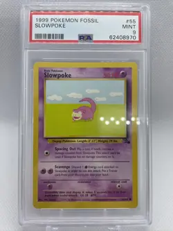 PSA 9 - Slowpoke #55/62 - Fossil 1999 - WOTC Pokemon Card - MINT - Image 1