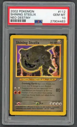 Pokemon Cards - PSA 10 Shining Steelix 112/105 - Neo Destiny - GEM MT - PSA10 - Image 1