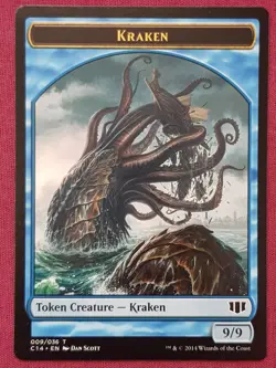 Magic The Gathering COMMANDER 2014 C14 KRAKEN ZOMBIE token card MTG - Image 1