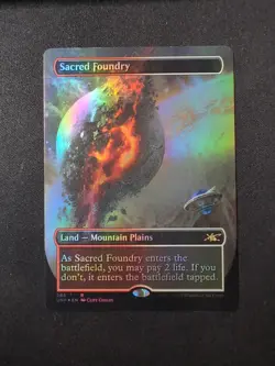 MTG - Sacred Foundry - Boarderless - Full Art - Foil - Free P+P - Image 1