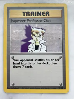 1999 Pokemon Base Set Shadowless Imposter Professor Oak 73/102 Rare Trainer LP - Image 1