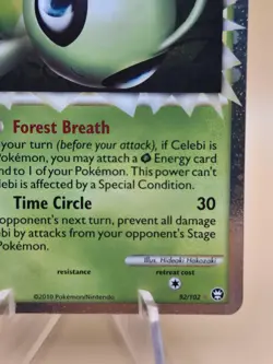 2010 Pokemon TCG HGSS Triumphant Holo Celebi Prime 92/102 LP - Image 4