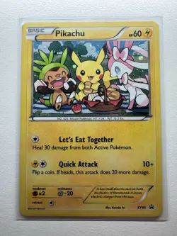 Pokemon Pikachu (XY95 Black Star Promo Holo Rare)-Let’s Eat Together 2016-NM/LP - Image 1