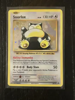 2016 Pokemon XY Promo Snorlax Holo #XY179 - LP Condition - Image 1