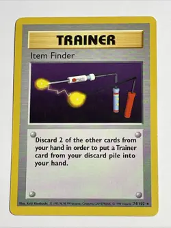 1999 Pokemon Trainer Item Finder Shadowless 74/102 Vintage Era - Image 1