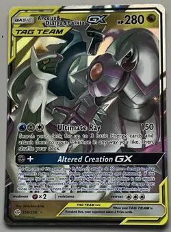 Pokemon Cosmic Eclipse Tag Team Arceus & Dialga & Palkia GX HoloFoil #156/236 - Image 1