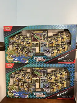 2X Pokemon TCG Crown Zenith Sea and Sky Premium Collection Boxes New Sealed - Image 1